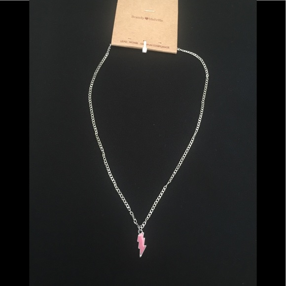Brandy Melville Jewelry - Brandy Melville pink lighting necklace